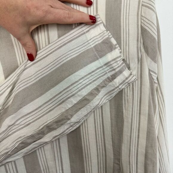 NWT Torrid Linen Striped Blazer White + Beige Coastal Light Size 0 12 Large - Picture 2 of 15